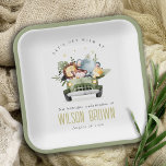 Assiettes En Carton Animaux de la jungle tropicale sauvage en voiture<br><div class="desc">Cute Wild Tropical Jungle Animals Collection.- c'est un Elégant Simple Cute Minimal watercolor Illustration de la forêt tropicale et des animaux amusants - éléphant, girafe, lion et singe, parfait pour votre fête d'anniversaire. Il est très facile de customiser, avec vos données personnelles. Si vous avez besoin d'un autre produit correspondant...</div>