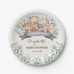 Assiettes En Carton Animaux de région boisée/baby shower lunatique d