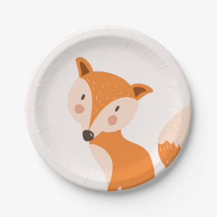 Assiettes En Carton Animaux de région boisée de baby shower de plaqu