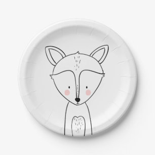 Assiettes En Carton Animaux de région boisée de baby shower de plaqu