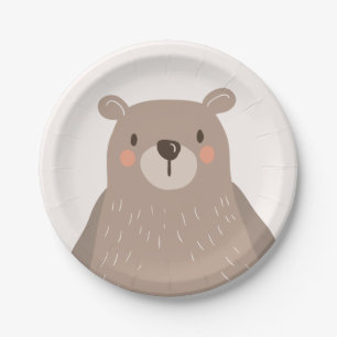 Assiettes En Carton Animaux de région boisée de baby shower de plaqu