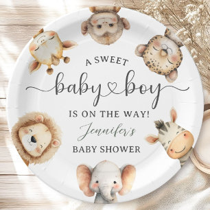 Assiettes En Carton Animaux de Safari Fête de Naissance Garçon Tropica