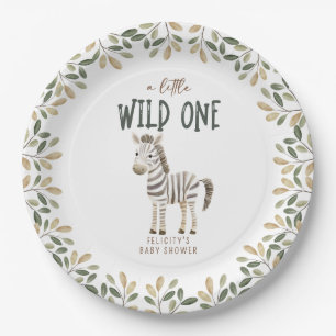 Assiettes En Carton Animaux de safari sauvage Fête de bébé neutre