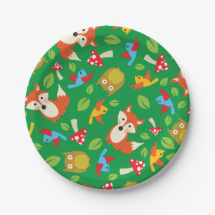 Assiettes En Carton Animaux des bois fête d'anniversaire