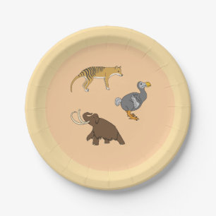 Assiettes En Carton Animaux éteints 