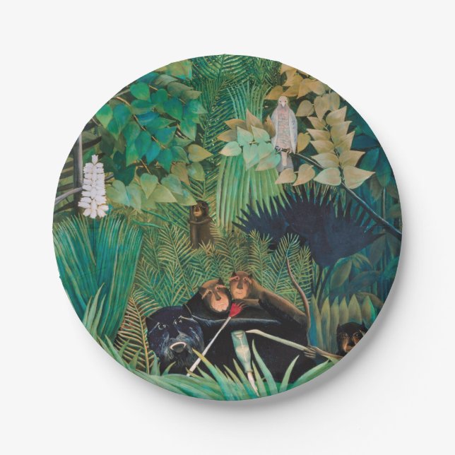 Assiettes En Carton Animaux sauvages dans la forêt tropicale (Devant)