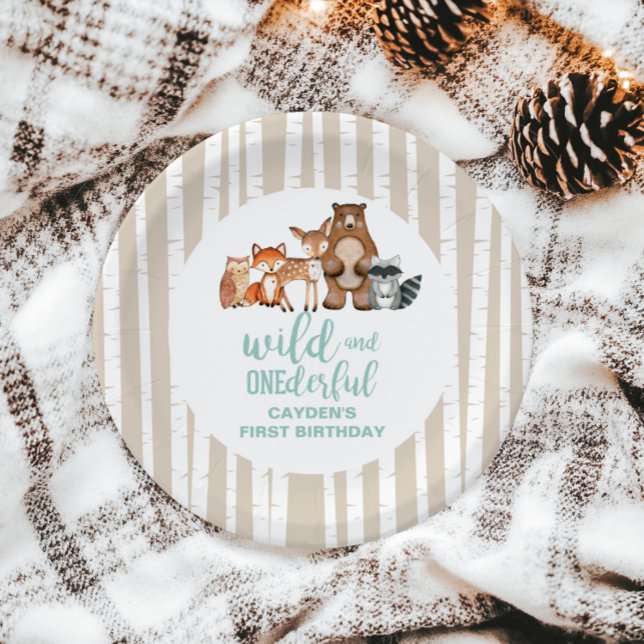 Assiettes En Carton Animaux Sauvages Merveilleux de la Forêt Premier A (Créateur téléchargé)