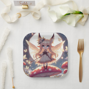 Assiettes En Carton Anime Girl Pixie Hippie Lune Fée