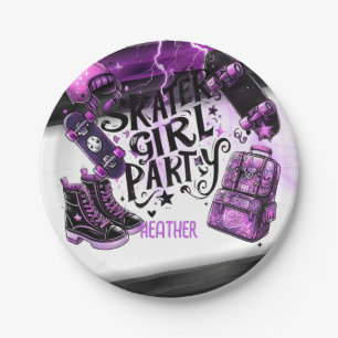 Assiettes En Carton Anime Skater Girl Anniversaire Fête Skateboard