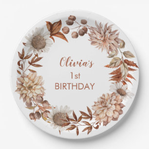 Assiettes En Carton Année Automne Floral Automne Anniversaire