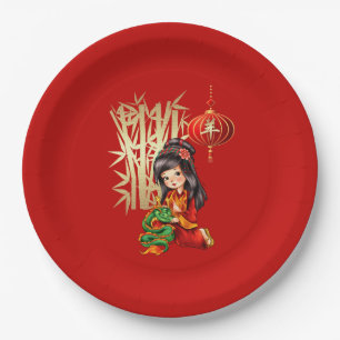 Assiettes En Carton Année chinoise de la chèvre/de plaque à papier