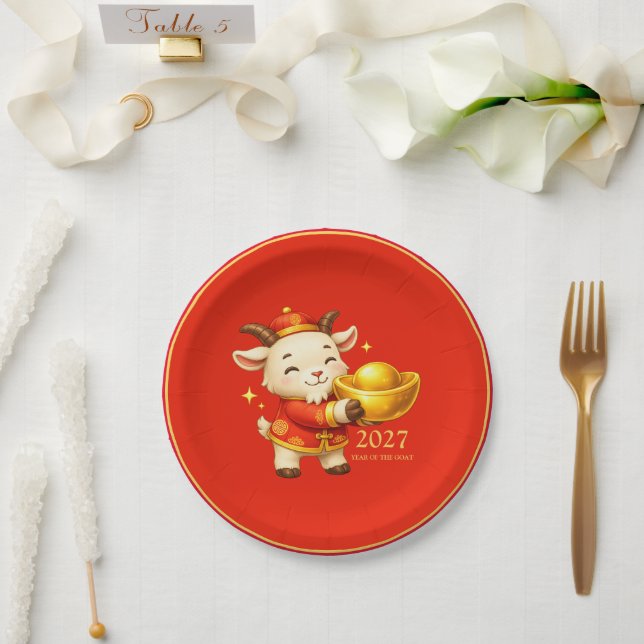 Assiettes En Carton Année de la chèvre (Mariage)