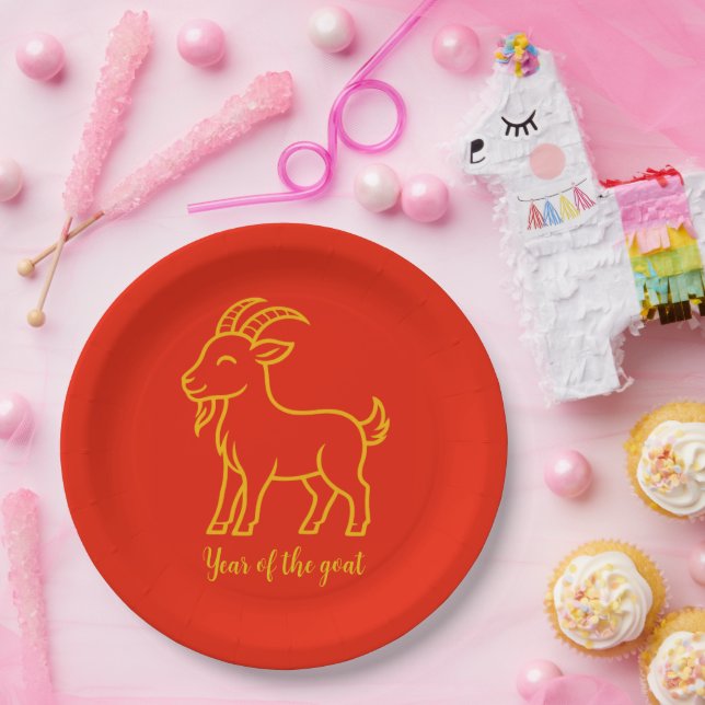 Assiettes En Carton Année de la chèvre  (Fête)