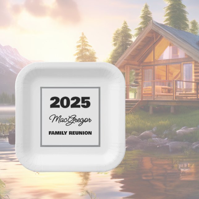 Assiettes En Carton Année du nom de la réunion familiale (Créateur téléchargé)
