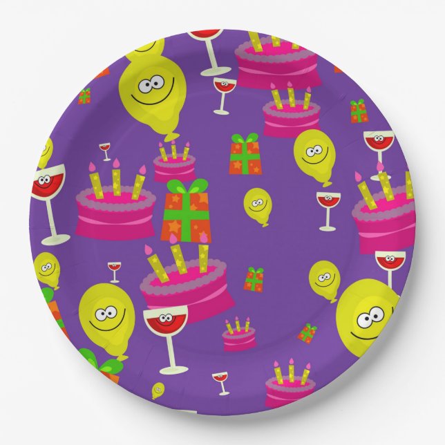Assiettes En Carton Anniversaire (Devant)
