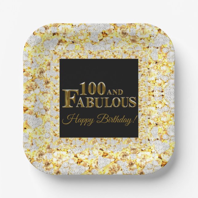 Assiettes En Carton Anniversaire 100 ans (Recto)