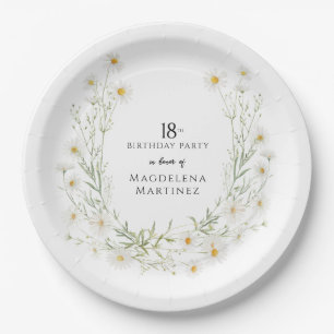 Assiettes En Carton Anniversaire 18 ans Avril Mois de naissance Daisy