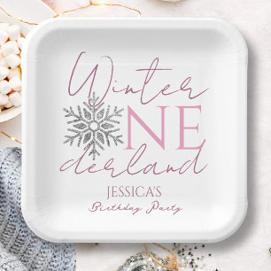 Assiettes En Carton Anniversaire 1 an Fille Minimaliste ONEderland Hiv