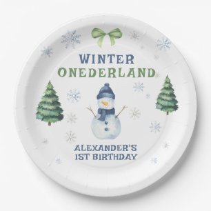 Assiettes En Carton Anniversaire 1 an Onederland Hiver Bonhomme de nei