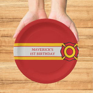 Assiettes En Carton Anniversaire 1 an Sound The Alarm Pompiers