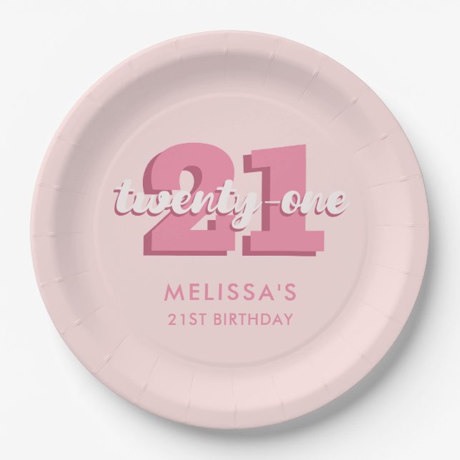 Assiettes En Carton Anniversaire 21 ans (Devant)