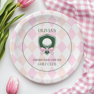 Assiettes En Carton Anniversaire 2 Ans Filles Arc-en-ciel Golf Mignon