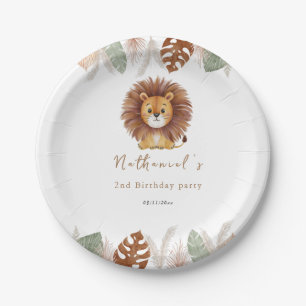 Assiettes En Carton Anniversaire adorable de Lion Fluffy