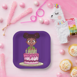Assiettes En Carton Anniversaire (afro-américain)