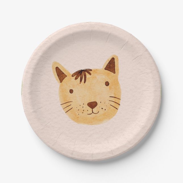 Assiettes En Carton Anniversaire animal chat Anniversaire Plaques papi (Devant)