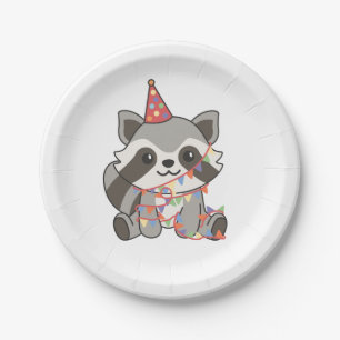 Assiettes En Carton Anniversaire Animal Cute Raccoon Anniversaire de e