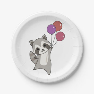Assiettes En Carton Anniversaire Animal Cute Raccoon Anniversaire de e