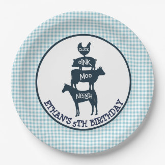 Assiettes En Carton Anniversaire animal de fille de guingan de thème