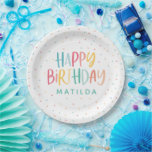 Assiettes En Carton Anniversaire aux pois colorés arc-en-ciel<br><div class="desc">Conception de fête d'anniversaire aux pois colorés arc-en-ciel. Idéal pour la conception de fête pour bébé garçon,  fille ou jumeaux. Avec son design amusant et coloré comportant des rayures et des pois,  ce classique intemporel sera parfait pour votre fête. Fait partie d'une conception coordonnée.</div>