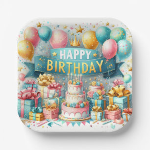 Assiettes En Carton Anniversaire Bash Bliss
