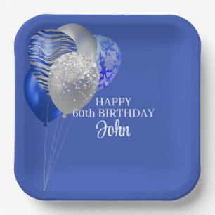 Assiettes En Carton Anniversaire Bleu Hommes
