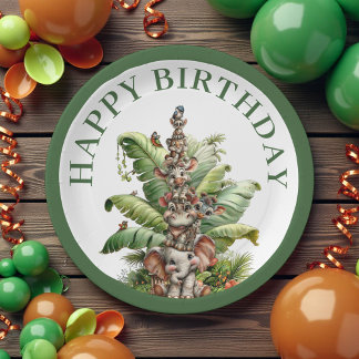 Assiettes En Carton Anniversaire Born Two Be Wild Safari