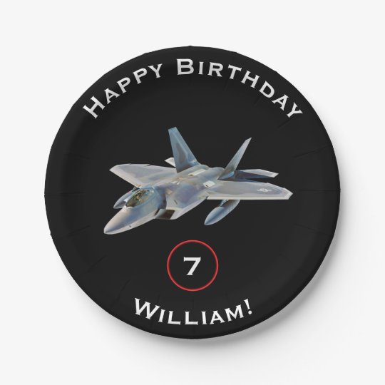 Assiettes En Carton Anniversaire D Avion De Chasse De F 22 Raptor Avec Zazzle Fr