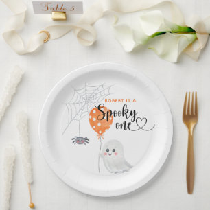 Assiettes En Carton Anniversaire de 1 an Watercolor Spooky One