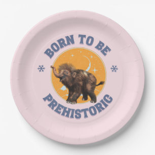 Assiettes En Carton Anniversaire de bébé mammouth préhistorique drôle