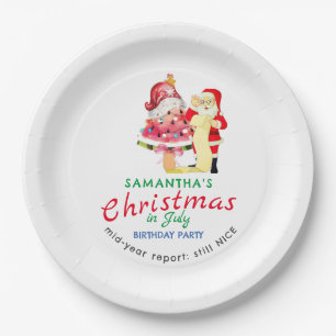 Assiettes En Carton Anniversaire de bébé Noël en juillet méchant / gen