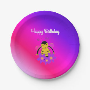 Assiettes En Carton Anniversaire de Busy Bee