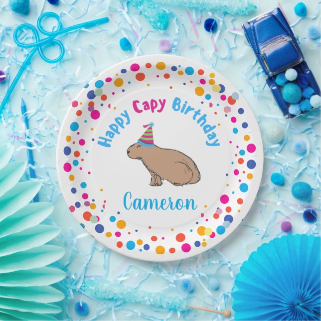 Assiettes En Carton Anniversaire de Capybara Jolie fête des enfants co (Fête)