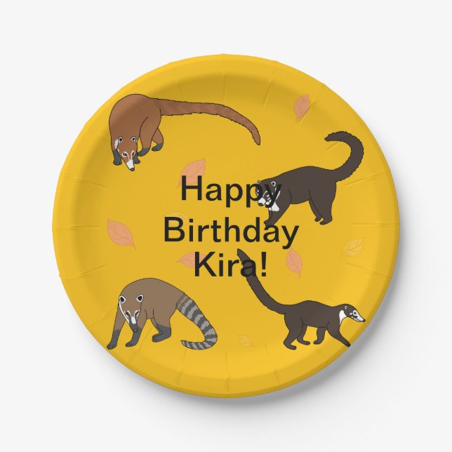 Assiettes En Carton Anniversaire de Coatis (Devant)