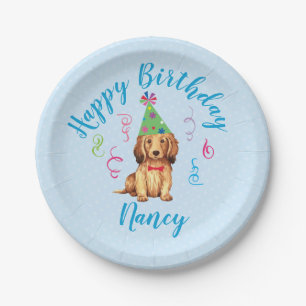Assiettes En Carton Anniversaire de Dachshund