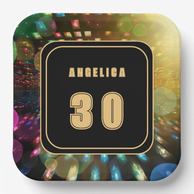 Assiettes En Carton Anniversaire de Disco (Recto)