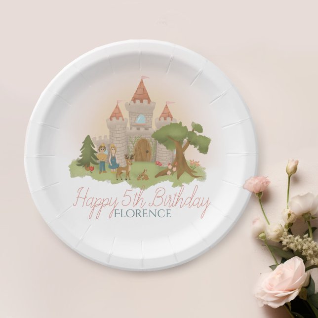 Assiettes En Carton Anniversaire de enfant de château de filles Magica (Créateur téléchargé)