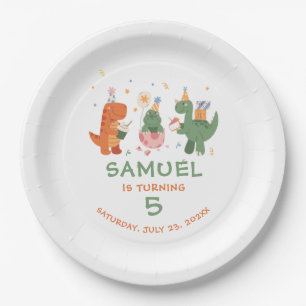 Assiettes En Carton Anniversaire de enfant de dinosaures enfantins col
