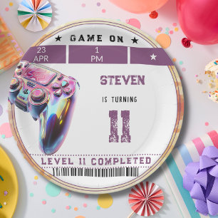 Assiettes En Carton Anniversaire de enfant de jeux vidéo