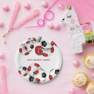 Assiettes En Carton anniversaire de enfant de la soirée noire rouge