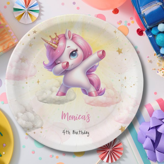 Assiettes En Carton Anniversaire de enfant de licorne Whimsical magiqu (Créateur téléchargé)